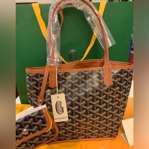 Brand New Authentic!!!!Goyard Mini Anjou Reversible Tote Bag : Black &Tan color.